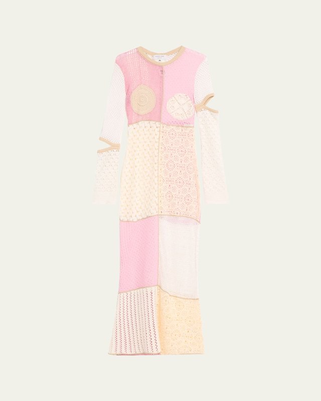 Patchwork Regenerated Crochet Maxi Dress